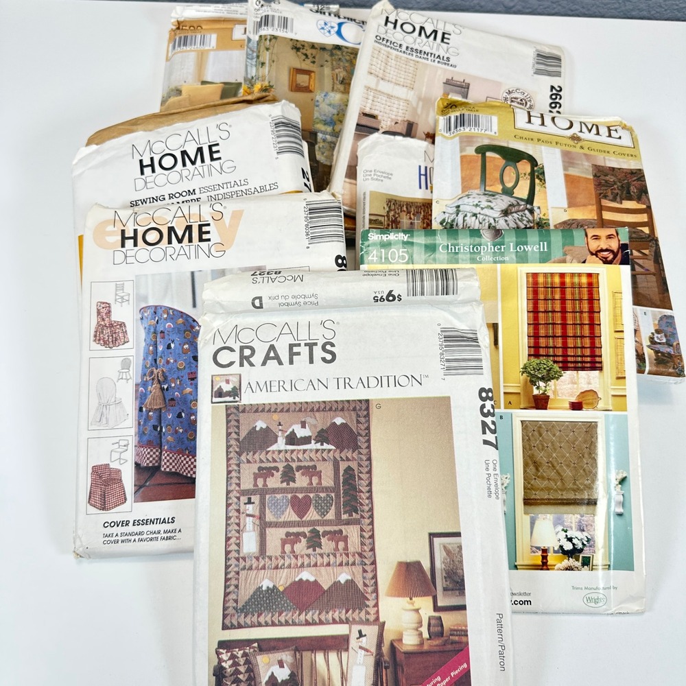 VTG Lot of 9 McCall's Simplicity Home Decor Craft Sewing Patterns Window 90s Y2K